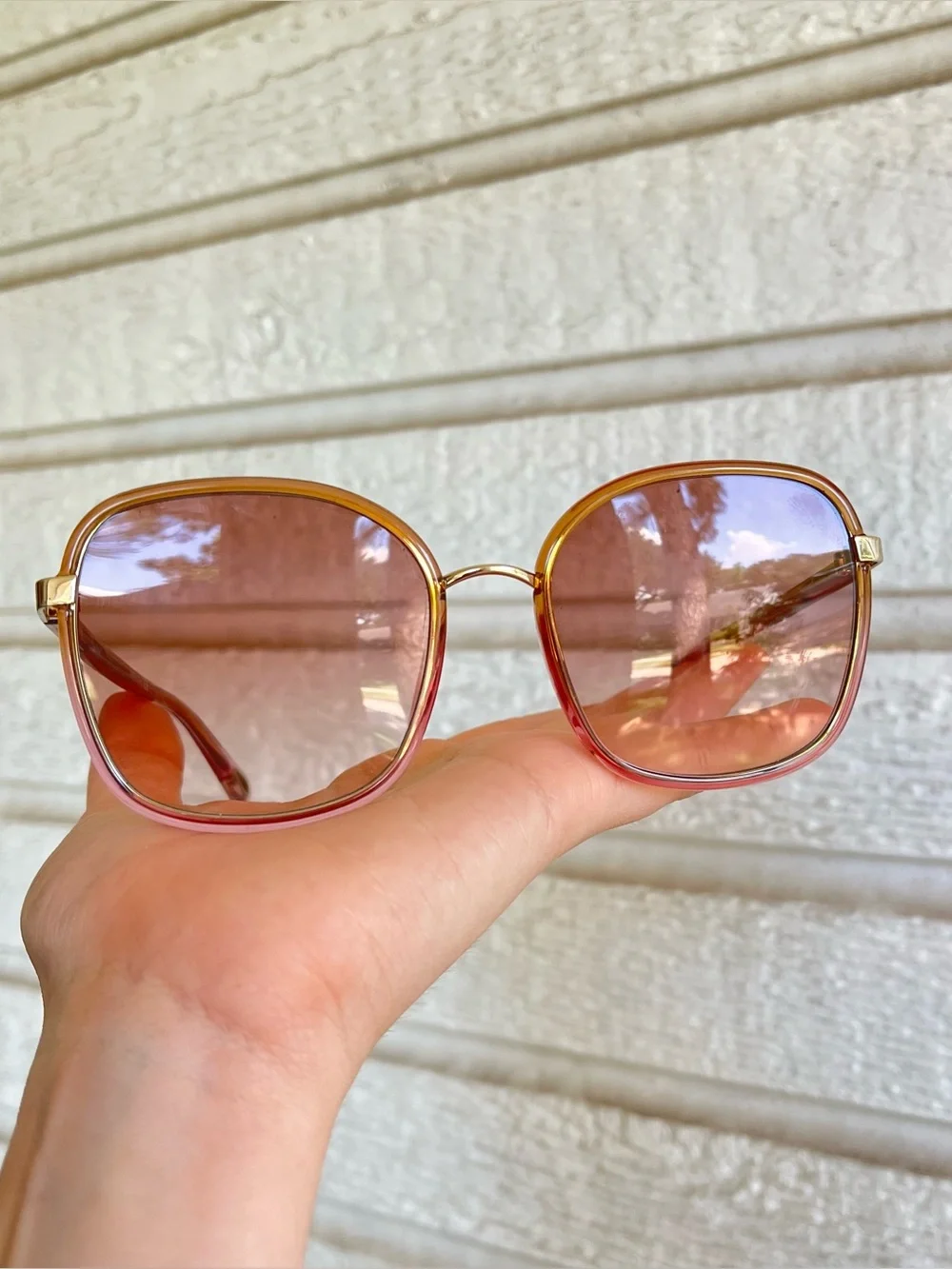 CHLOE Pink Yellow Gold Tortoise Oversized Sunglasses CH0031S